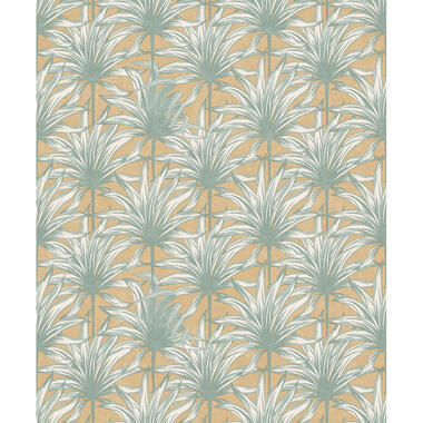 Dutch Wallcoverings - Eden palm oker/groen - 0,53x10,05m product