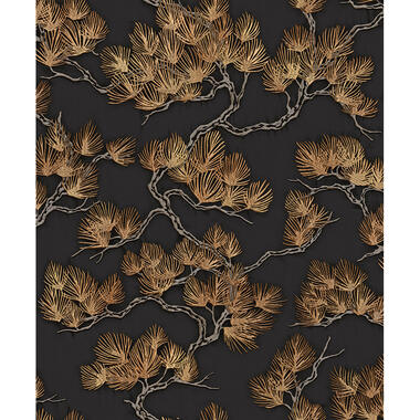 Dutch Wallcoverings - Wall Fabric pine tree black - 0,53x10,05m product