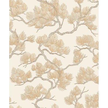 Dutch Wallcoverings - Wall Fabric pine tree cream - 0,53x10,05m product