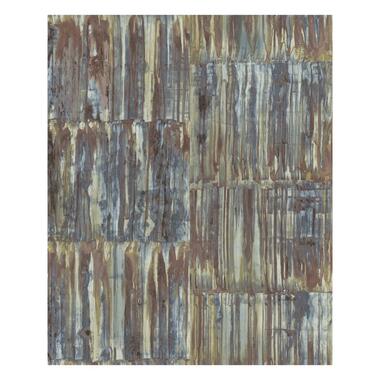Dutch Wallcoverings - Trilogy Patina panels blue/brick - 0,53x10,05m product