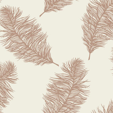 Dutch Wallcoverings - Indulgence Feather cream/rose/gold -0,53x10,05m product