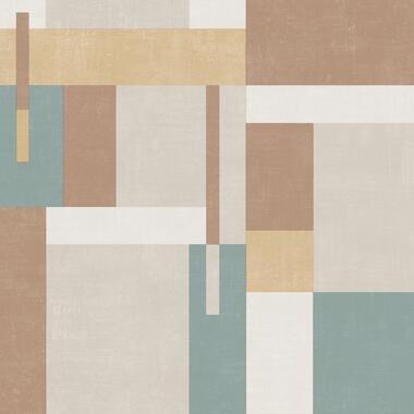 Dutch Wallcoverings - Arty Blocks grijs/beige/blauwgroen -0,53x10,05m product