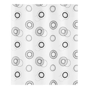 Kleine Wolke douchegordijn Luna zwart/wit - wit - 180x200 cm product