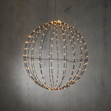 Luca Lighting Kerstverlichting Bal met Warm Witte LED - Ø50 cm - Zwart