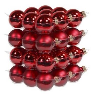 Othmar Decorations kerstballen - 36x st - rood - D4 cm - glas product