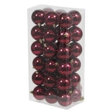 Othmar Decorations Kerstballen - 36x - bordeaux -6 cm -kunststof product