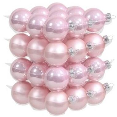 Othmar Decorations kerstballen - 36x st - roze - D4 cm - glas product