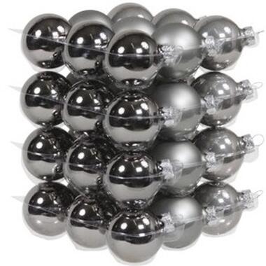 Othmar decorations Kerstballen - 36x - titanium grijs - mix - 4 cm product