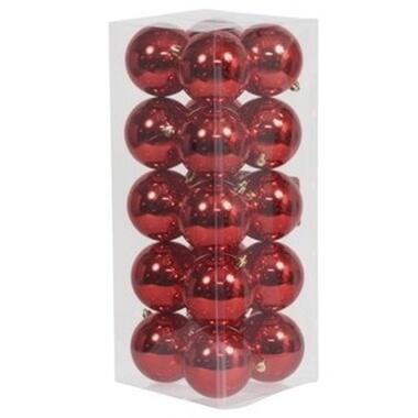 Othmar decorations Kerstballen - 20x - rood - kunststof - 8 cm product