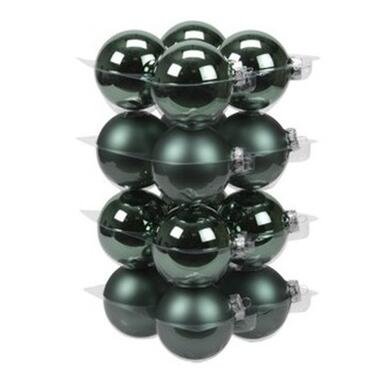 Othmar decorations Kerstballen - 16x - emerald groen - glas - 8 cm product