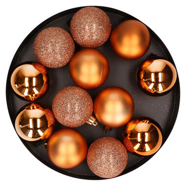 Cosy & Trendy Kerstballen - 12 st - koper - mat - glans - 6 cm product