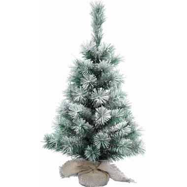 Everlands mini kunst kerstboom/kunstboom - 60 cm - besneeuwd product