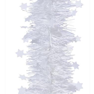 Decoris kerstslinger - wit - sterretjes - 270 x 10 cm product