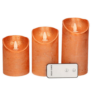 Anna's Collection Stompkaars - 3 stuks - koper - LED kaarsen product