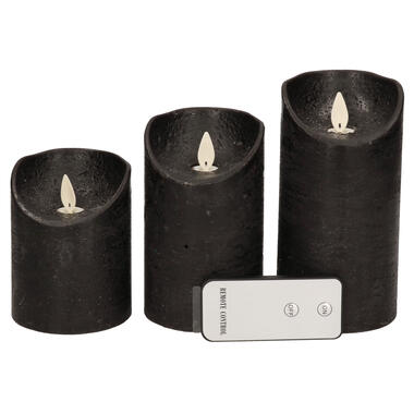 Anna's Collection Stompkaars - 3 stuks - zwart - LED kaarsen product