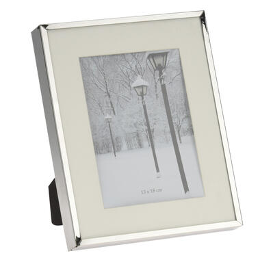 Bellatio design Fotolijstje - zilverkleurig - metalen rand - 20 x 25 cm product
