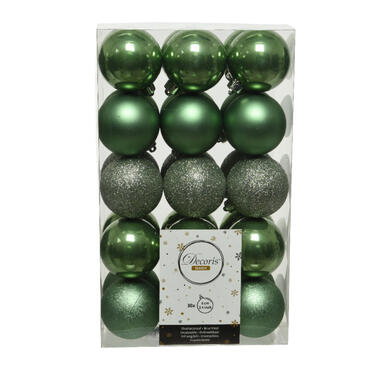 Decoris Kerstballen - 6 cm - salie groen - 30 stuks product
