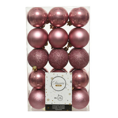 Decoris kerstballen - 30x st - oudroze - D6 cm product