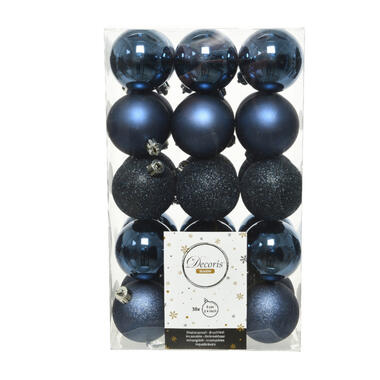 Decoris kerstballen - 30x st - donkerblauw - D6 cm product