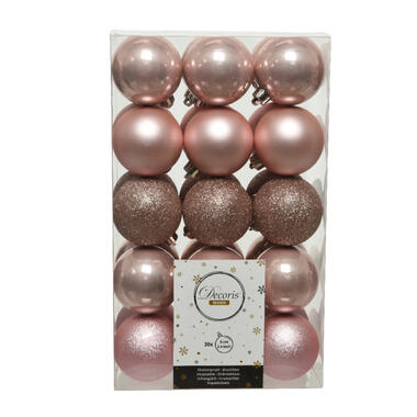 Decoris kerstballen - 30x st - lichtroze - D6 cm product