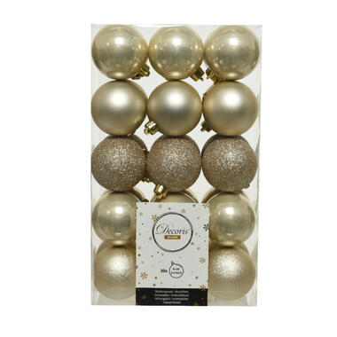 Decoris kerstballen - 30x st - champagne - D6 cm product