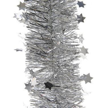 Decoris Kerstslinger - sterren - zilverkleurig - 270 cm product