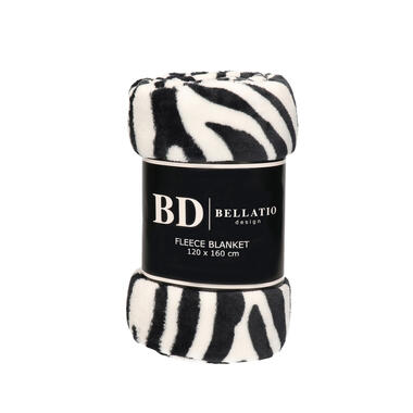 Bellatio design Plaid - fleece deken - zebra dieren print - 120 x 160 cm product