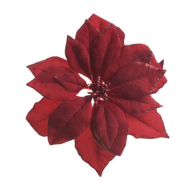 Decoris Kersthangers - 24 cm - bloemen kerstster - rood product