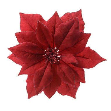 Decoris Kersthangers - 24 cm - bloemen kerstster - rood product