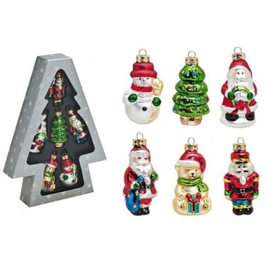 Set van 6 stuks kersthangers figuurtjes 8 cm kerstboomversiering product