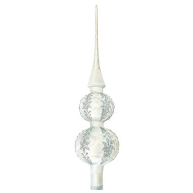 Bellatio Decorations Kerstboompiek - 30 cm - ijslak - zilver product