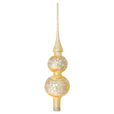 Bellatio Decorations Kerstboompiek - 30 cm - ijslak - goud product