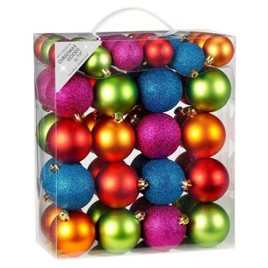 Inge goods Kerstballen - 50 stuks - mix - gekleurd - kunststof product