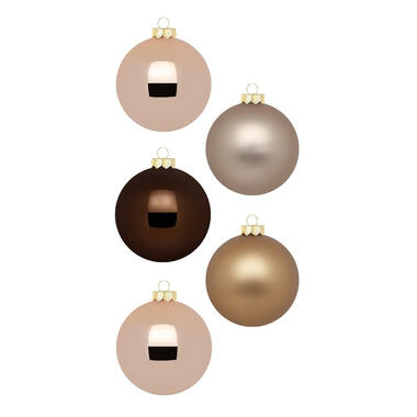 Inge Christmas Kerstballen - 20 stuks - bruin tinten - glas - 6 cm product