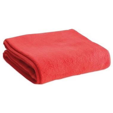 Fleece deken/plaid - rood - 120 x 150 cm - Polyester fleece product