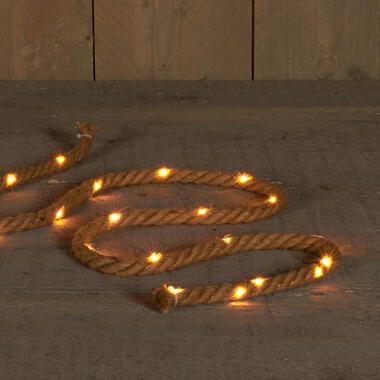Anna Plush Kerstlichtsnoer - jute touw - op batterij - 150 cm product