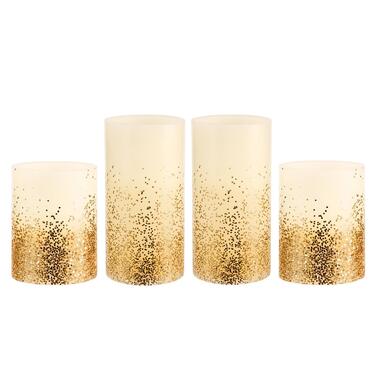 Pauleen LED-kaarsen Wax Golden Glitter - 4 stuks product