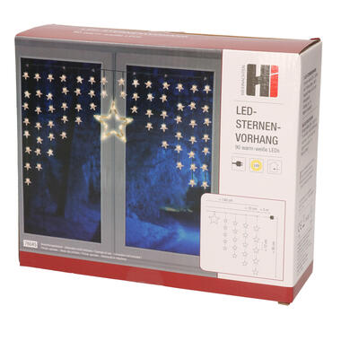 Bellatio Decorations Kerstverlichting - lichtgordijn - sterren - 135 cm product