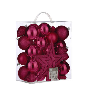 House of Seasons Kerstballen Set Onbreekbaar 40 Stuks Roze product