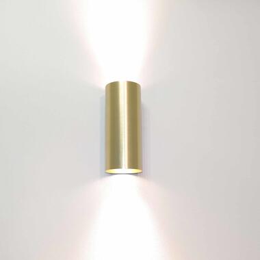 Artdelight Wandlamp Roulo 2 lichts H 15,4 Ø 6,5 cm mat goud product