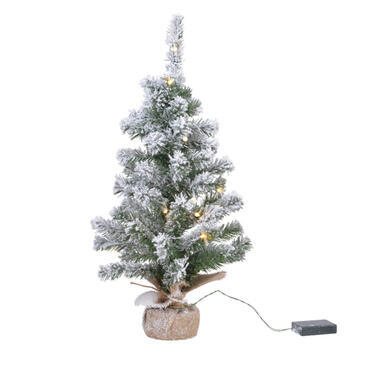 Everlands - Mini Kerstboom - Met sneeuw - Met verlichting - 75 cm product