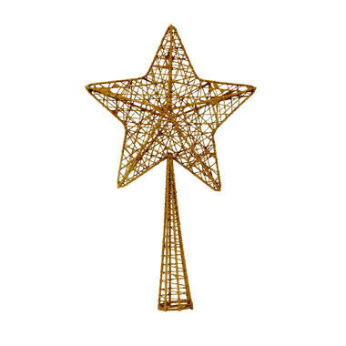 Cosy & Trendy Kerstboompiek - glitter - ster - koperkleurig - 28 cm product