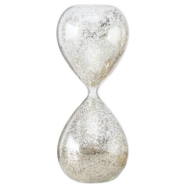 Boltze Zandloper - glas - zilveren glitters - 20 cm product
