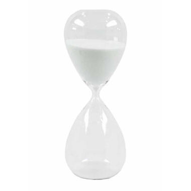 Zandloper - wit zand - glas - 20 cm product
