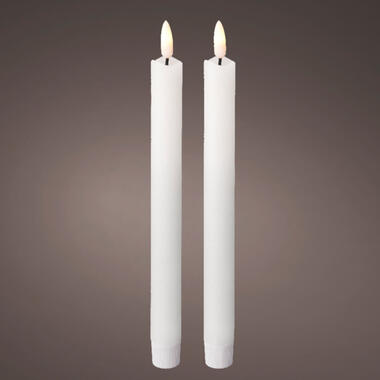 Lumineo Dinerkaarsen - LED - 2 stuks - wit - 24 cm product