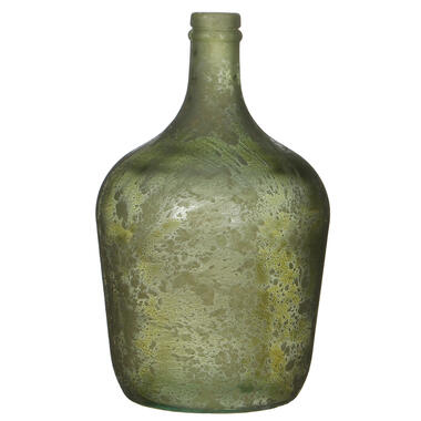 Mica Decorations Vaas - flesvorm - groen - glas - 18 x 30 cm product