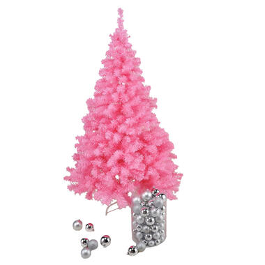 Bellatio decorations Kerstboom - kunst - roze - 150 cm product