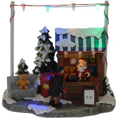 Bellatio decorations Kerstdorp kraampje - met LED - 16 cm product