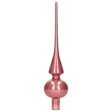 Decoris Kerstboompiek - oud roze - glans - 26 cm product