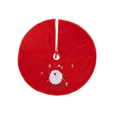 Bellatio decorations Kerstboomrok - rood - sneeuwpop - 90 cm product